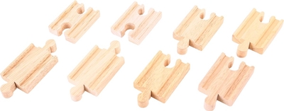 BigJigs Houten Treinbaan 8 Korte Rails - Uitbreidingsset BJT104