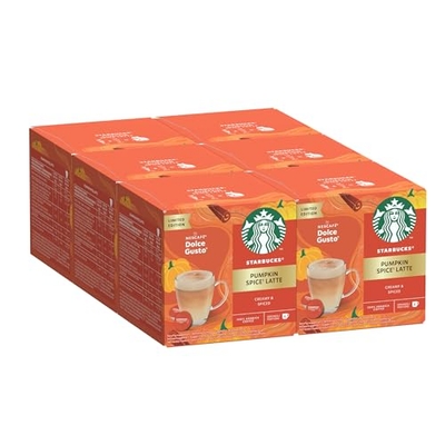 STARBUCKS Pumpkin Spice Latte by Nescafé Dolce Gusto, Dark Roast, Koffiecapsules 6 x 12 (72 Capsules)