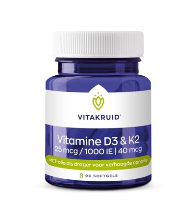Vitakruid Vitamine D3 & K2 Softgels 90 stuks