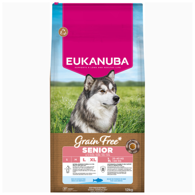 Eukanuba Grain Free Senior Large & Giant Zeevis - 12 kg - hondenbrokken