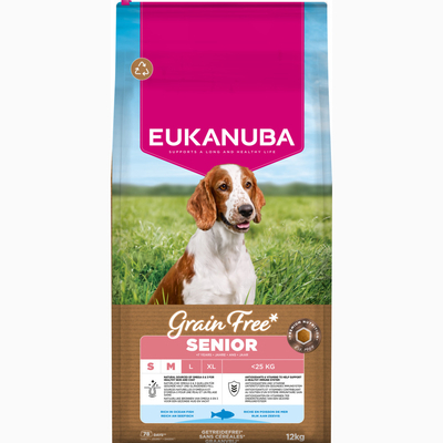 Eukanuba Graine Free Senior Small & Medium Zeevis - 12 kg - hondenbrokken