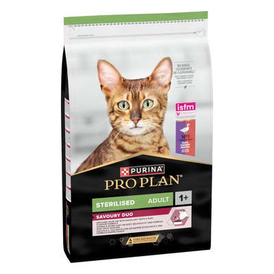 Dubbelpak: 2x10kg Purina Pro Plan Gesteriliseerd Duo Eend & Lever droogvoer voor honden - kattenbrokken