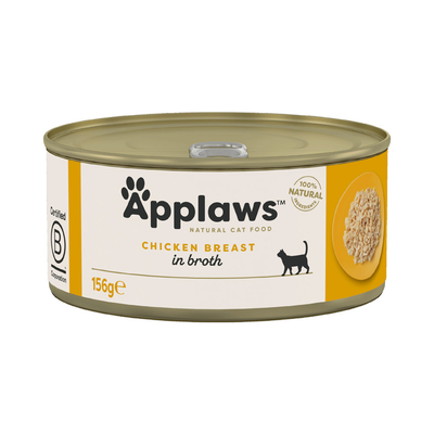 6x156g Applaws Kippenborst Kattenvoer in Bouillon - natvoer katten