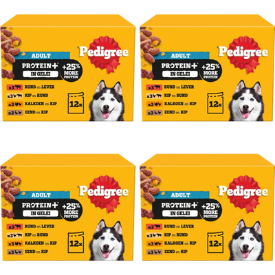 Pedigree Adult protein+ selectie in gelei 48 x 85 gr - natvoer honden