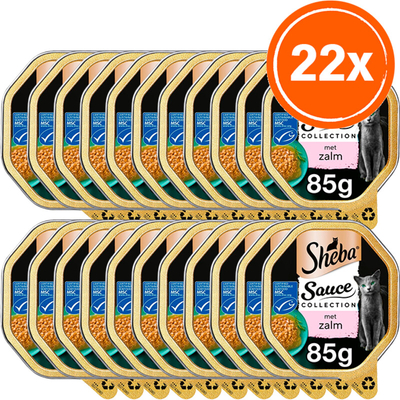 Sheba Saucelovers in saus zalm 22 x 150 gr - natvoer katten