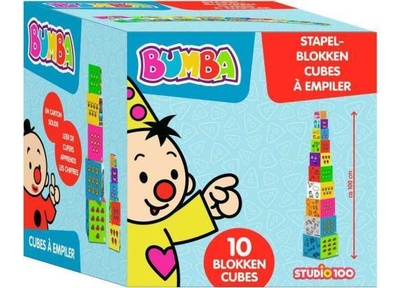 Bumba stapelblokken - 10 blokken in karton - totale hoogte 100 cm