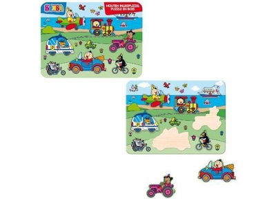 Bumba puzzel - houten inlegpuzzel - voertuigen