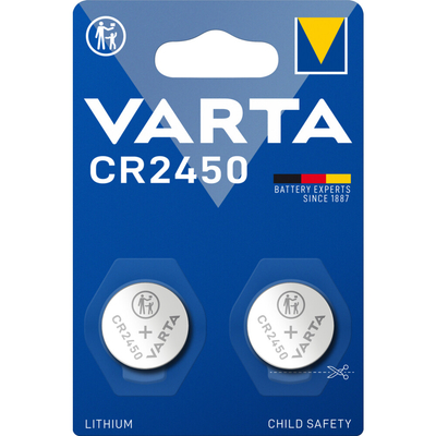 3x Varta LITHIUM Coin Batterijen CR2450 Blister 2 stuks