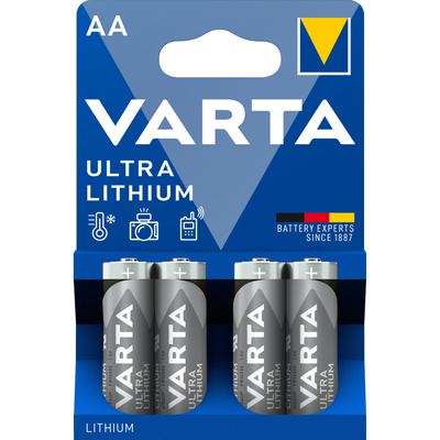 2x Varta Ultra Lithium Batterijen AA Blister 4 stuks