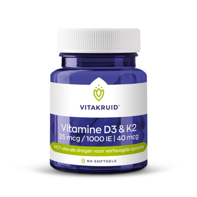 Vitakruid Vitamine D3 K2 In MCT-olie - 2 x 90 stuks