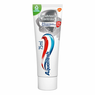 3x Aquafresh Tandpasta Tandsteen Controle Frisse Adem 75 ml