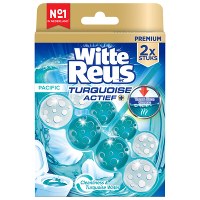 Witte Reus Toiletblok Turquoise Actief 2 stuks