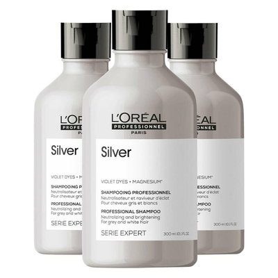 3x L'Oréal Professionnel Silver Shampoo 300 ml