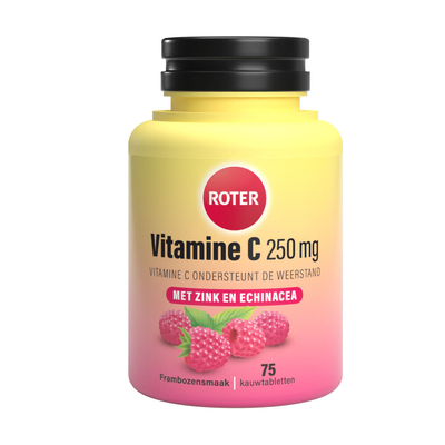 Gratis Verzending: 3x Roter Vitamine C 250 mg Weerstand Framboos 75 kauwtabletten