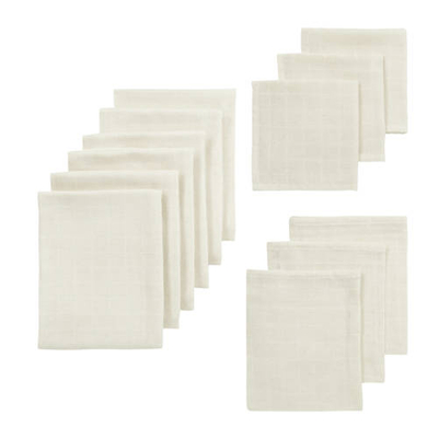 Meyco starterset hydrofiele doeken - set van 12 - wit