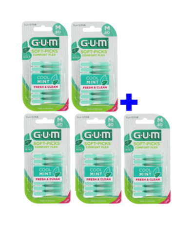 GUM Soft-Picks - Comfort Flex Cool Mint Medium - 80 stuks