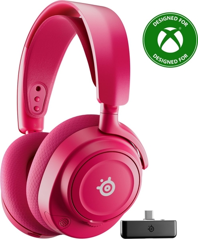 SteelSeries Arctis Nova 7X Gen 2 Draadloze Gamingheadset — Magenta — 50+ uur accuduur — 2.4-GHz/Bluetooth — Xbox, PC, PS5, Switch (2), mobiel