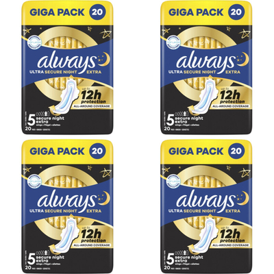 Always night extra wings giga pack 4-pack Maandverband 4 stuks