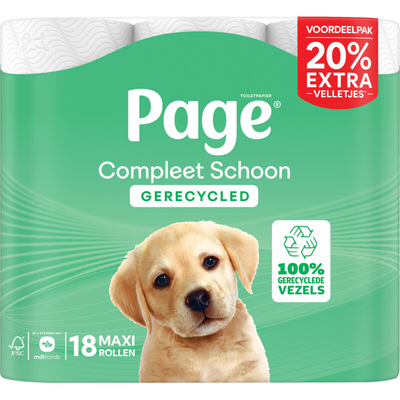 Page Compleet Schoon 2-laags toiletpapier - 18 rollen