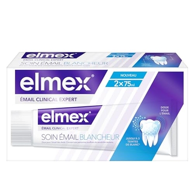 ELMEX - Clinical Expert tandpasta - witverzorging van glazuur - glazuurbescherming en tandbederf - Tot 3 tinten witter - Set van 2 x 75 ml