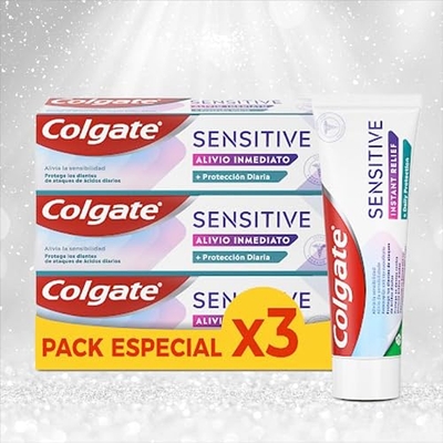 Colgate Sensitive Onmiddellijke tandpasta - 3 stuks x 75 ml, dagelijkse bescherming, gevoelige tanden, afdichting en reparatie van gevoelige plekken