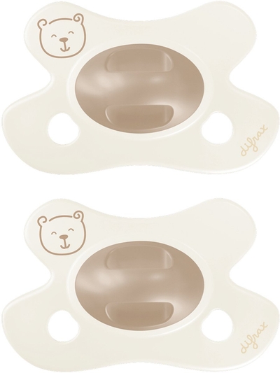 Difrax Natural Fopspeen - Newborn - Beertje - Bruin - 2 Stuks