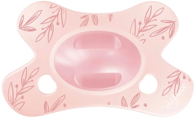 Difrax Natural Fopspeen - 0-6 Mnd - Soft Pink Leafs