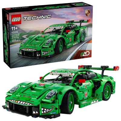 LEGO® Technic Porsche 911 GT3 R REXY AO Racing Auto - Speelgoed - Bouwset voor Kinderen Vanaf 11 Jaar - Dinosaurusauto om Neer te Zetten - Verjaardagscadeau voor Autofans - 42224