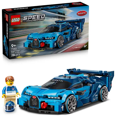 LEGO® Speed Champions Bugatti Vision Gran Turismo Hyper Sportauto Modelbouwset - Racewagen met 1 Minifiguur van een Coureur - Bouwset voor Kinderen Vanaf 9 Jaar - Cadeau voor Gamers - 77253