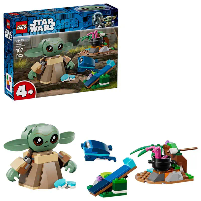 LEGO® Star Wars: The Mandalorian™ Grogu's Thuis Bouwset - Eenvoudig te Bouwen, Verstelbare Grogu™ Figuur en Sorgan-Kikker - Cadeautje voor Kinderen Vanaf 4 Jaar - 75443