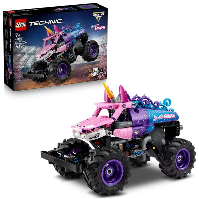 LEGO® Technic Monster Jam™ Sparkle Smash™ Pull-Back - Eenhoorn Monstertruck - Bouwspeelgoed voor Jongens en Meisjes Vanaf 7 Jaar - Verjaardagscadeau voor Autoliefhebbers - 42220