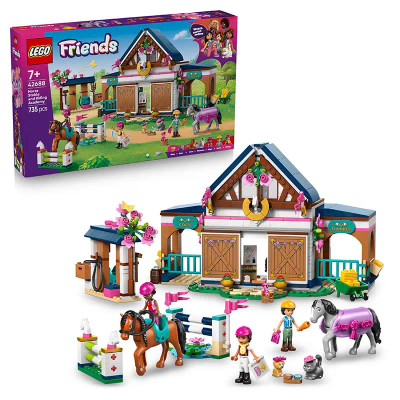 LEGO® Friends Paardenstal en Manege - 3 Minipoppetjes, 2 Paardenfiguren, Kat, Hond, Zadels, Hindernissen - Cadeau voor Paardenliefhebbers, Meisjes, Jongens en Kinderen Vanaf 7 Jaar - Verjaardagscadeau - 42688