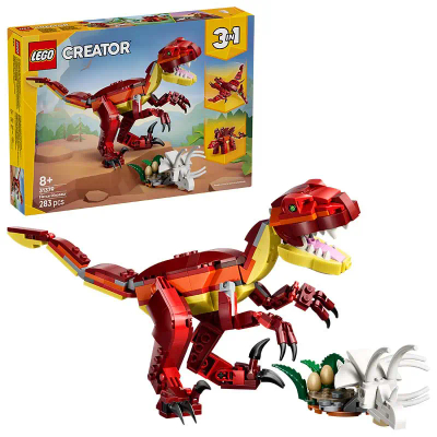LEGO® Creator 3in1 Woeste dinosaurus Speelgoed - Bouwset met 3 Bouwmogelijkheden, Velociraptor, Stegosaurus of Pterosaurus Figuren - Cadeautip voor Kinderen Vanaf 8 Jaar - 31379
