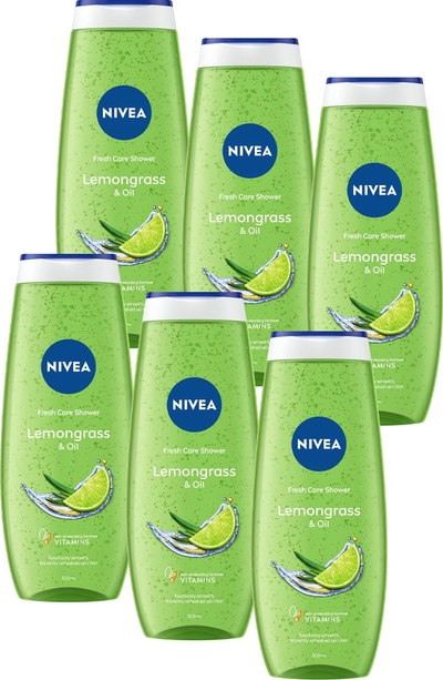 NIVEA Lemongrass & Oil Douchegel - Shower Gel - met Vitamine C & vitamine E  - 6 x 500ml