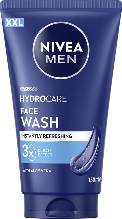 NIVEA MEN HYDROCARE GEZICHTSREINIGER XXL 150ML- Reinigingsgel Gezicht - Face Wash - Gezichtsreinigingsmiddel - Cleanser - Voor de Normale & Gevoelige Mannen Huid