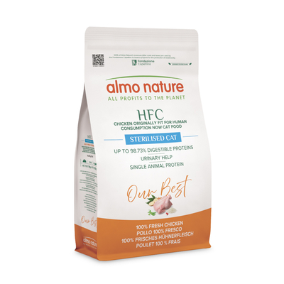 Almo Nature HFC Adult Sterilised kip Kattenvoer - Dubbelpak: 2 x 1.2 kg - kattenbrokken