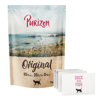 Purizon Original eend met vis - graanvrij - Nieuw Recept 2 kg - kattenbrokken