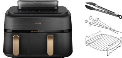 Philips 5000 Series Dual Basket NA552/00 + Dubbellaagse kookset