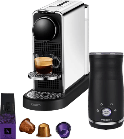 Krups Nespresso CitiZ Platinum XN610D RVS + Pierre Melkopschuimer
