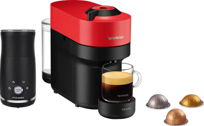 Krups Nespresso Vertuo Pop XN9205 Spicy Red + Pierre Melkopschuimer