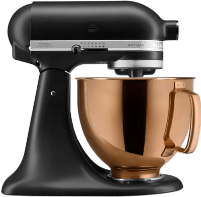 KitchenAid Artisan Mixer 5KSM125EBM Mat Zwart + Design Mengkom Koper