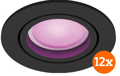 Philips Hue Centura inbouwspot White and Color - rond - Zwart - 12-pack