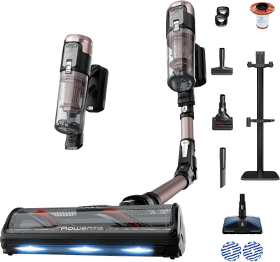 Rowenta X-Force Flex 16.60 RH9CD9 - Steelstofzuiger - Draadloos - Met dweilfunctie - 315 Airwatt - Flexibele buis - 2 uur gebruikstijd - Blauwe LED verlichting zuigmond