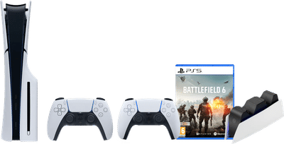 PlayStation 5 Slim Disc Edition + Battlefield 6 + Extra Controller Wit + Oplaadstation