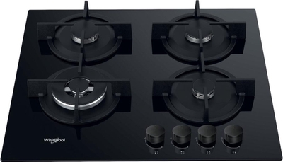 Whirlpool AKT 625/NB1 Zwart Ingebouwd 59 cm Gaskookplaat 4 zone(s)