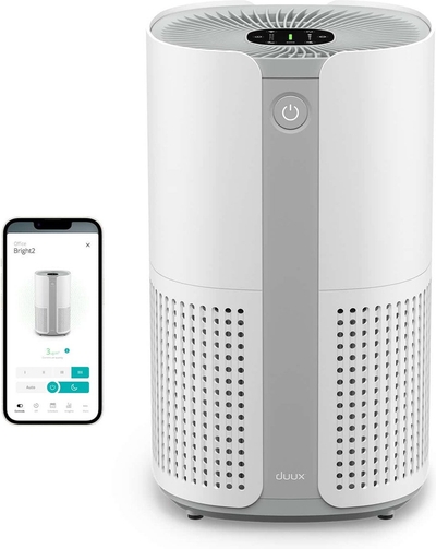 Duux Bright 2 Smart Luchtreiniger - 210 CADR geschikt voor 42m² - Air Purifier met Luchtkwaliteitsindicator en Ionisator - Wit
