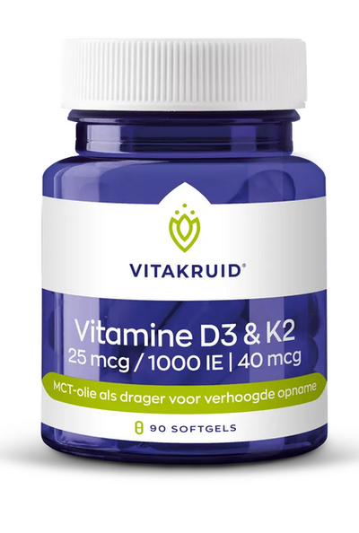 Vitakruid Vitamine D3 & k2 Softgels 90 stuks