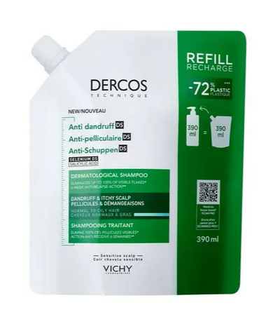 Vichy Dercos Shampoo Anti Dandruff Normaal tot Vet Haar Refill 390 ml