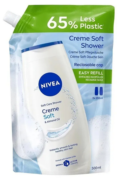 Nivea Creme Soft & Almond Oil Douchegel Navulling 500 ml