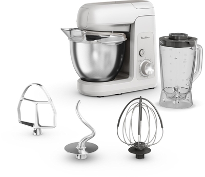 Moulinex Bake Partner QA521B25 – Keukenrobot – Blender inclusief – Grote kom 4,6 L – 8 snelheden + Pulsfunctie – 1100 W krachtige motor – Multifunctionele keukenmixer
